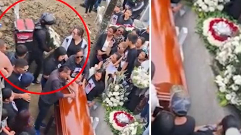 Fue a un funeral, tropezó frente al cajón y terminó de la peor manera (Video)